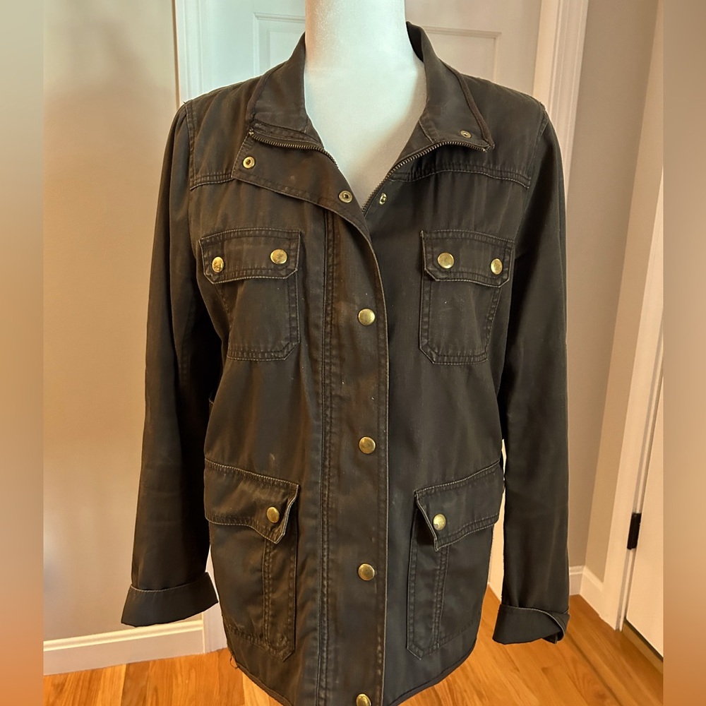 J. Crew Relaxed Boyfriend Field Jacket Color Weathered Chocolate Brown Size M
